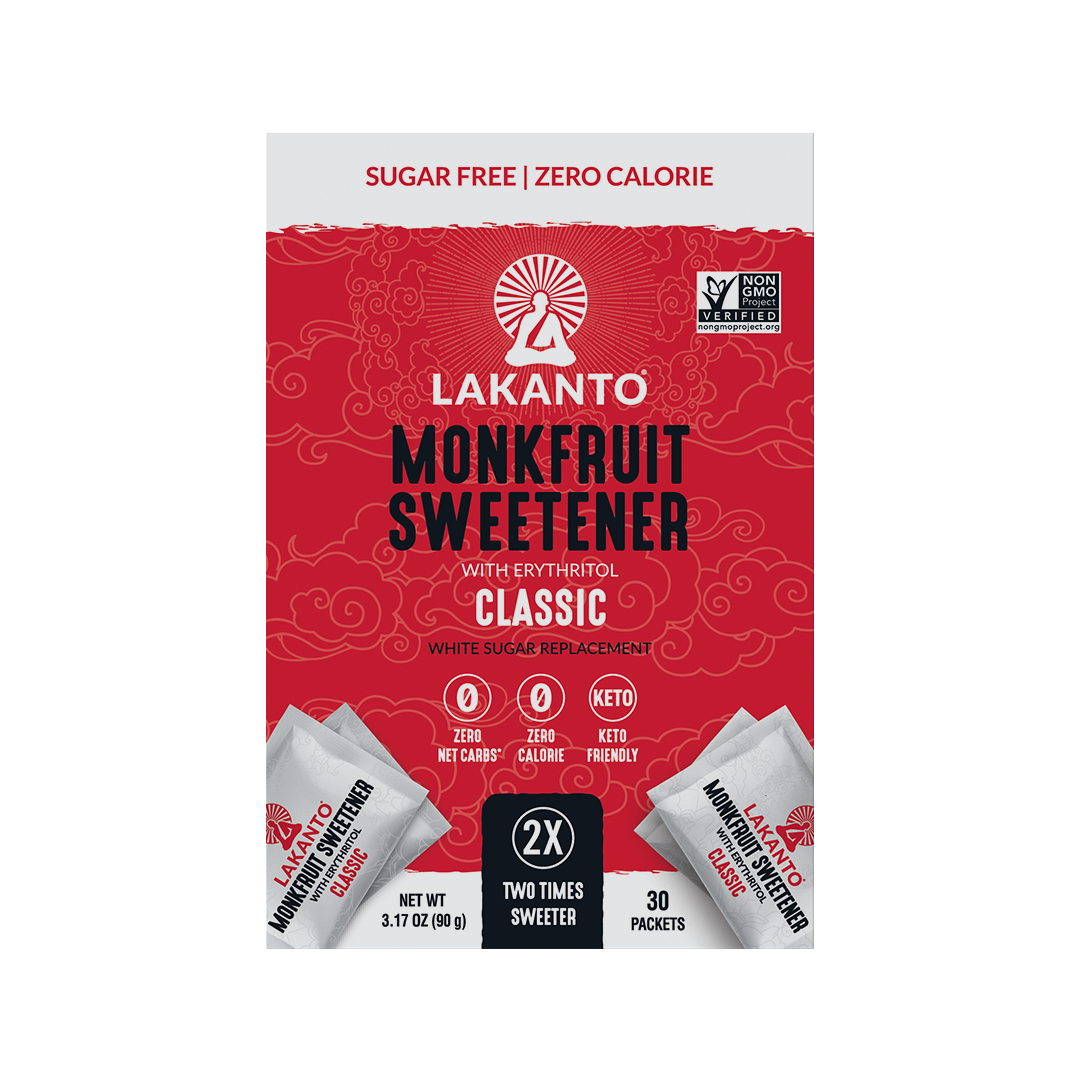 Classic Monk Fruit 2:1 Sugar Replacement - 3Gx30 Sweetener Packets (Case of 8)