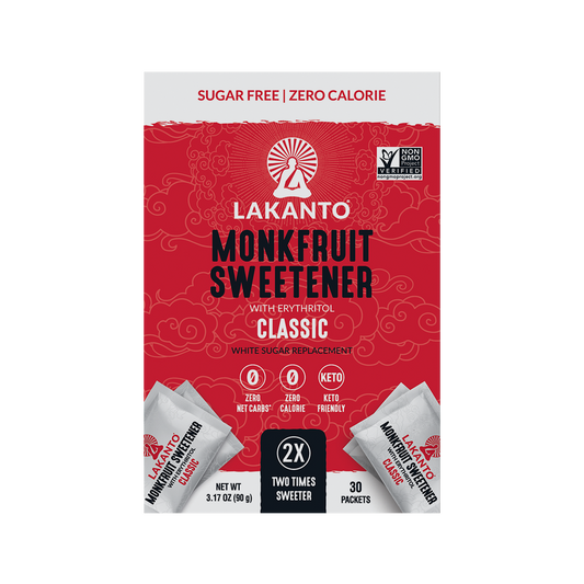 Classic Monk Fruit 2:1 Sugar Replacement - 3Gx30 Sweetener Packets (Case of 8)