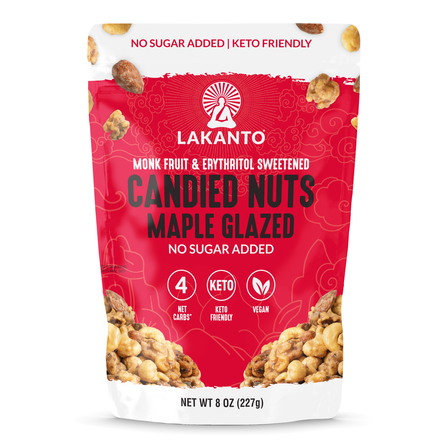 No Sugar Added Candied Nuts - Maple Glazed 8 OZ (Case of 12)