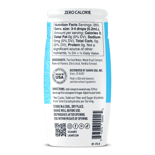 Liquid Monkfruit Drops - Vanilla - Case of 36