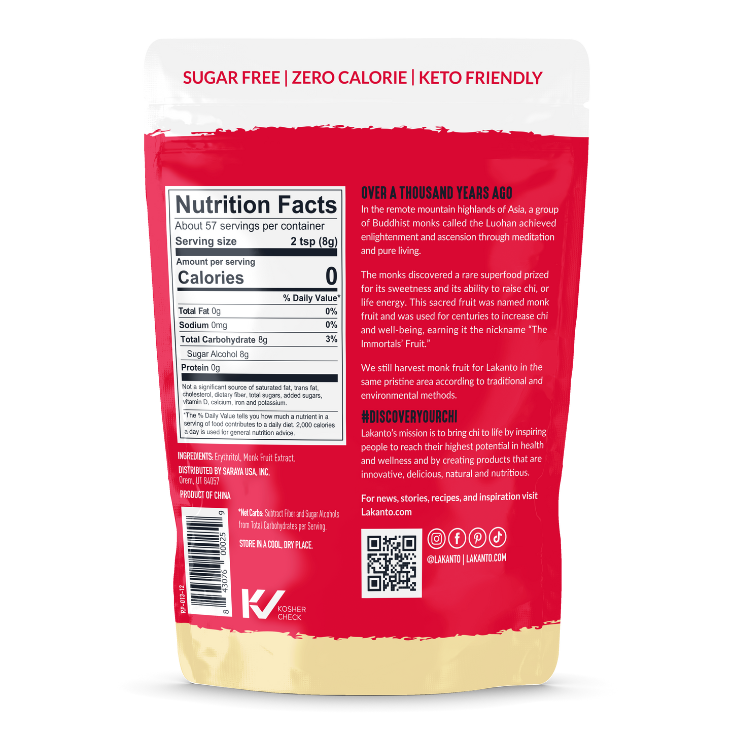 Golden Monk Fruit 1:1 Sugar Substitute - 1 LB (Case of 8)