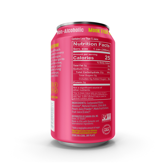 Sparkling Nonalcoholic Mocktail, Peach Bellini (Case of 16 - 4x4)