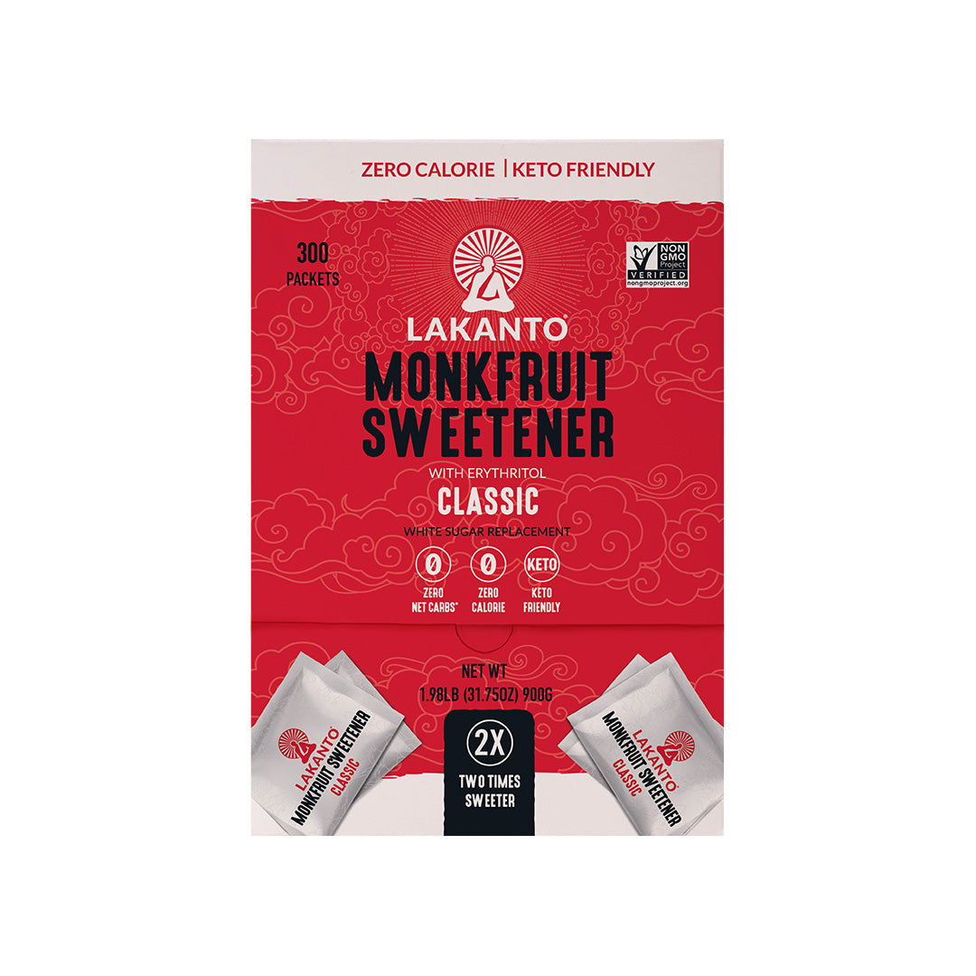 Classic Monk Fruit 2:1 Sugar Replacement - 3Gx300 Sweetener Packets (Case of 8)