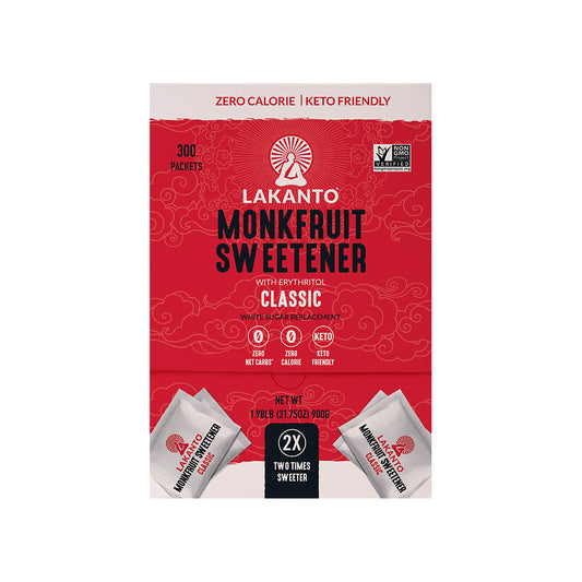 Classic Monk Fruit 2:1 Sugar Replacement - 3Gx300 Sweetener Packets (Case of 8)