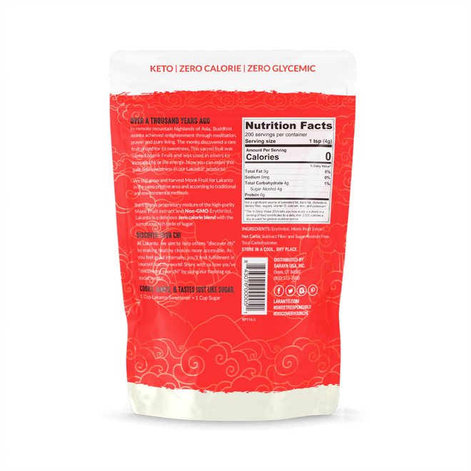 Classic Monk Fruit 1:1 Sugar Replacement - 800 G (Case of 8)