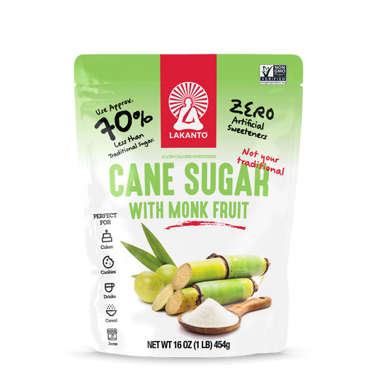 Cane Sugar with Monkfruit Sweetener (Reduced Sugar) 1lb Case of 6