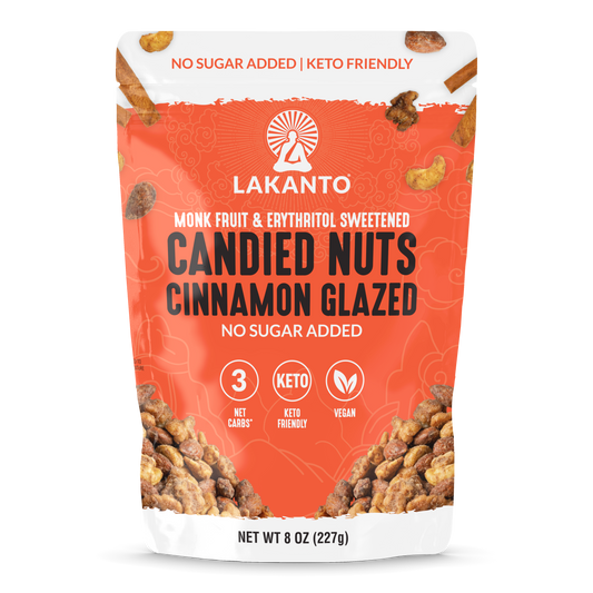 No Sugar Added Candied Nuts - Cinnamon Glazed 8 OZ (Case of 12)