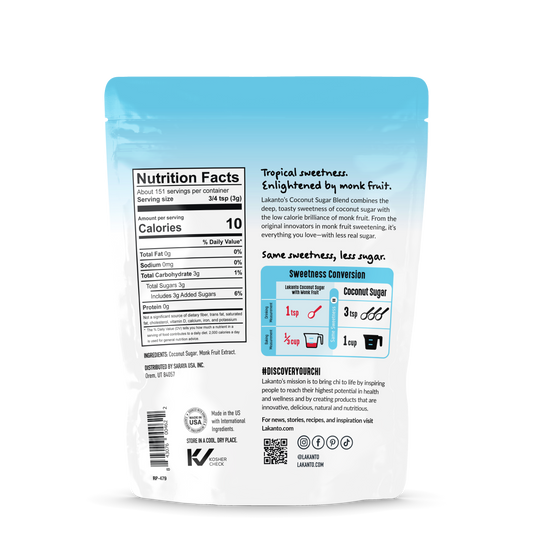 Coconut Sugar with Monkfruit Sweetener (Reduced Sugar) 1lb Case of 6