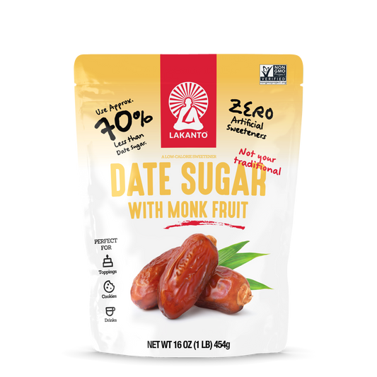Date Sugar with Monkfruit Sweetener (Reduced Sugar) 1lb Case of 6