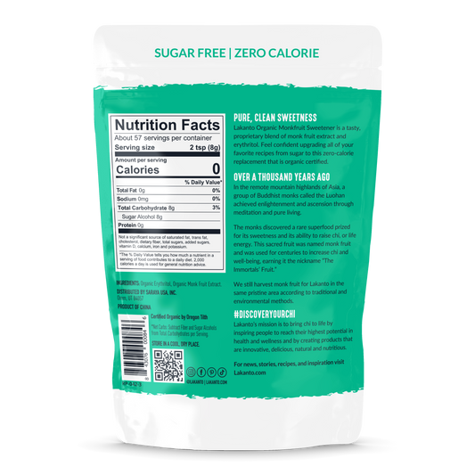 Organic Classic Monk Fruit Sugar Replacement 1:1 - 1 LB (Case of 8)