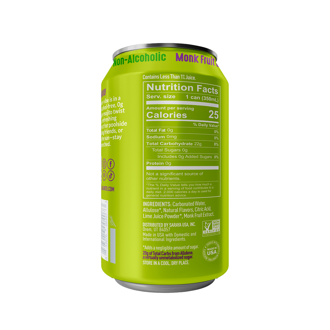 Sparkling Nonalcoholic Mocktail, Cucumber Mojito (Case of 16 - 4x4)
