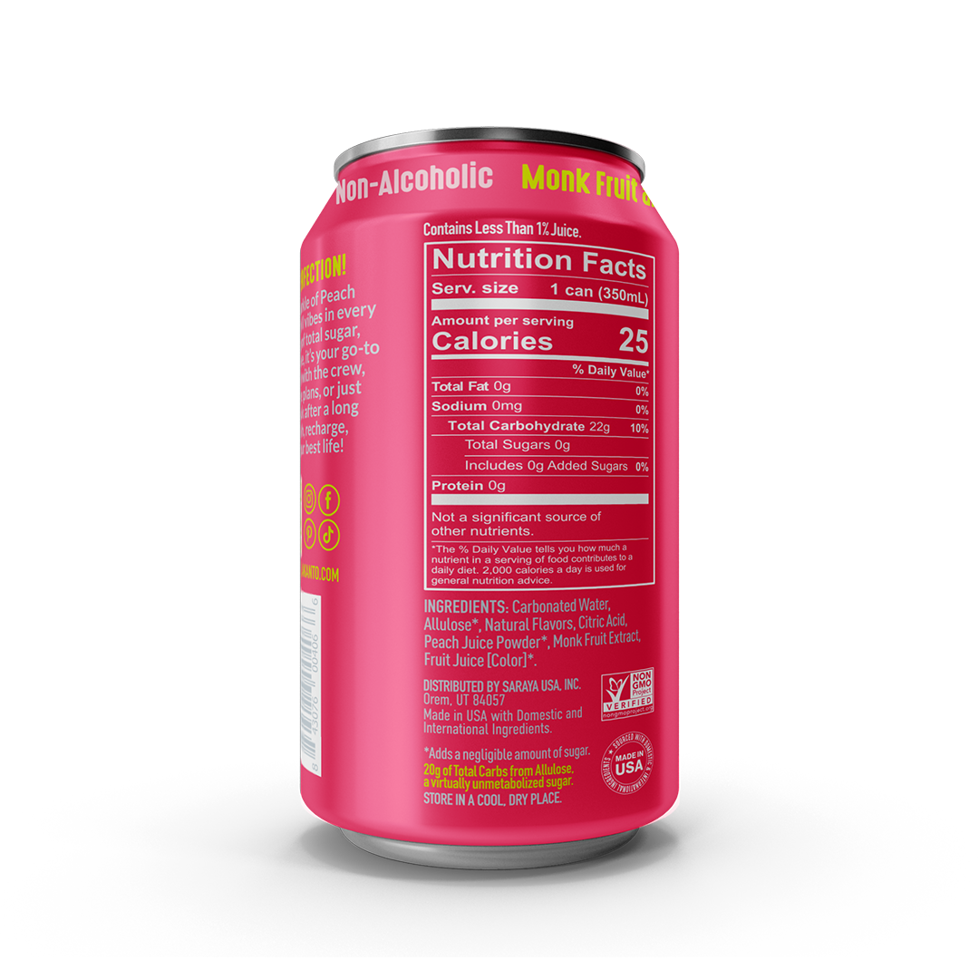 Sparkling Nonalcoholic Mocktail, Peach Bellini (Case of 16 - 4x4)