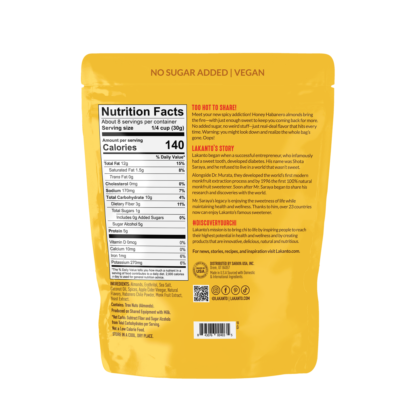 Sweet and Savory Almonds Honey Habanero (Case of 6)