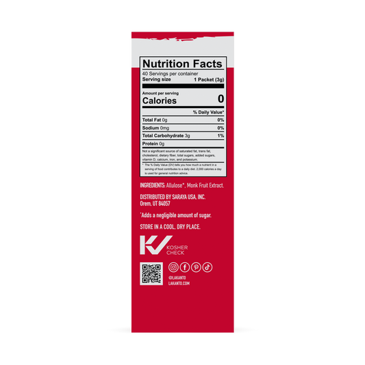 Classic Monkfruit and Allulose 1:1 Sweetener Packets (Case of 8, 40 3g)