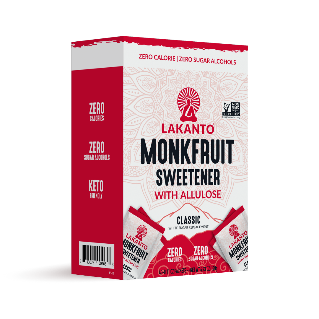 Classic Monkfruit and Allulose 1:1 Sweetener Packets (Case of 8, 40 3g)