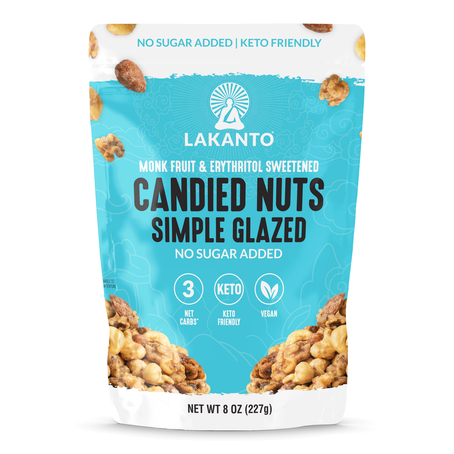 No Sugar Added Candied Nuts - Simple Glazed 8 OZ (Case of 12)