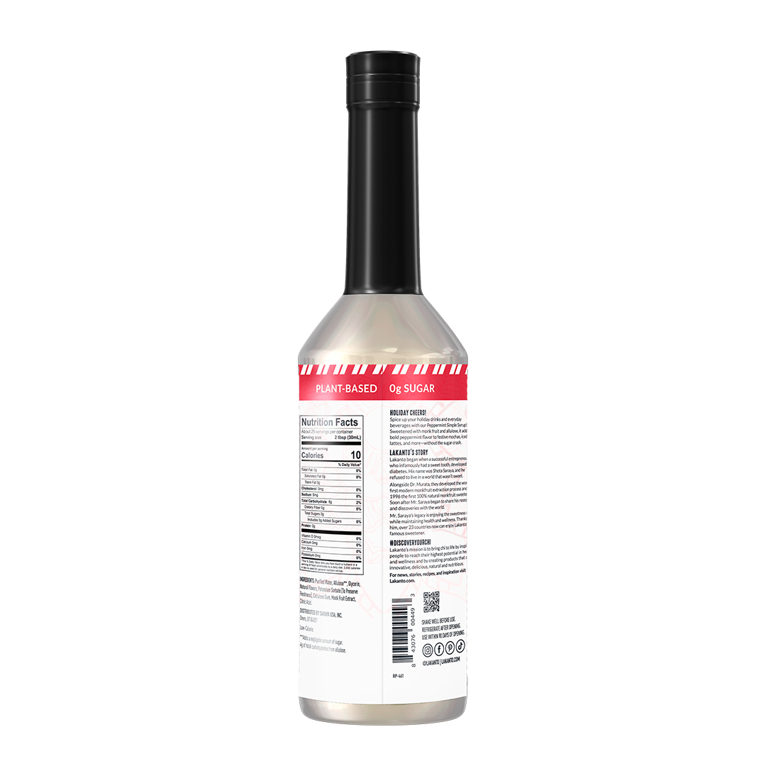 Simple Syrup Peppermint 25.4 Fl Oz (Case of 6) Seasonal