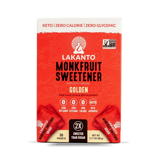 Golden Monk Fruit 2:1 Sugar Substitute - 3Gx30 Sweetener Packets (Case of 8)
